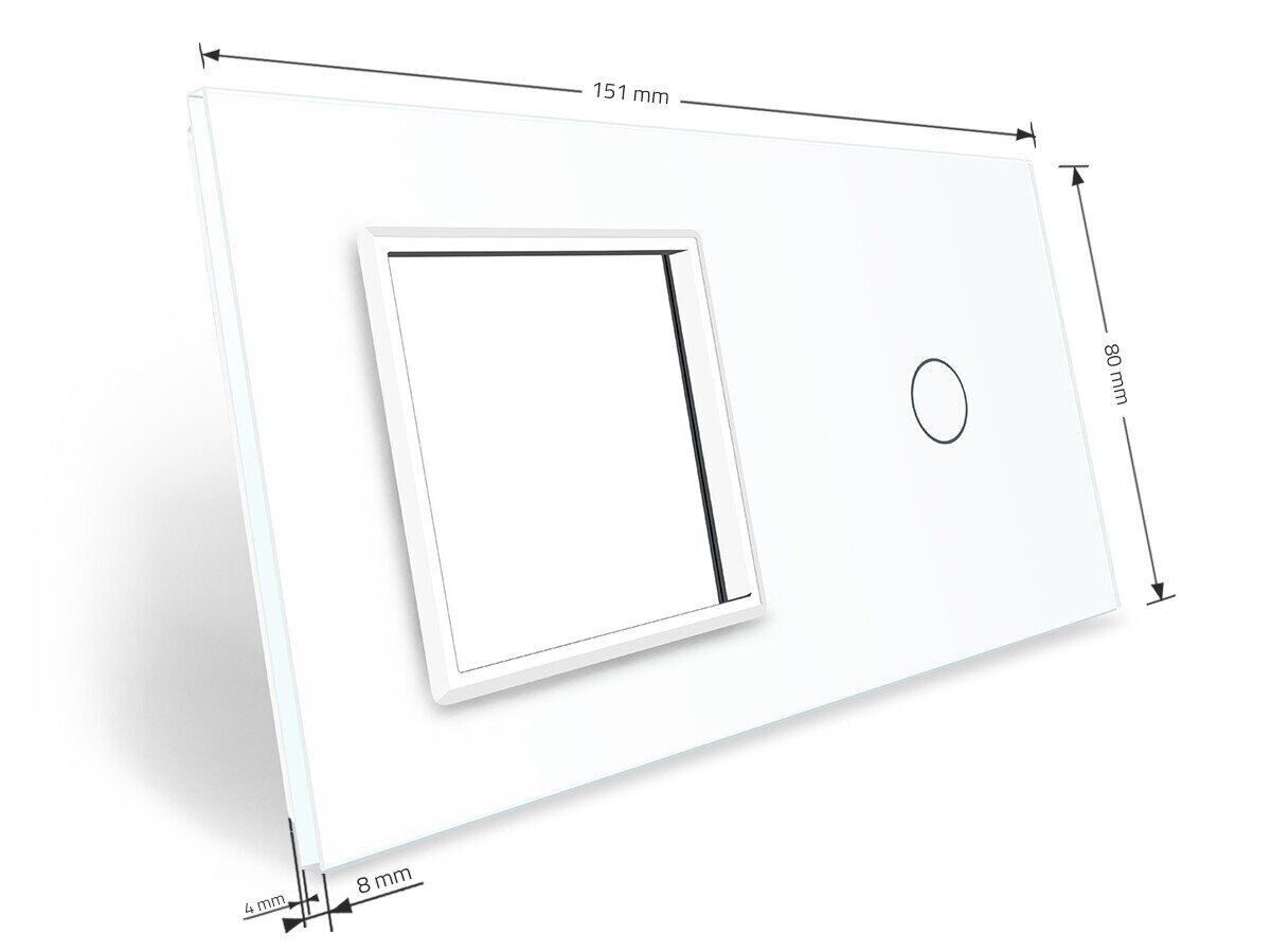 Livolo balts stikla panelis 1 + Kontaktligzdas rāmis 701G-61