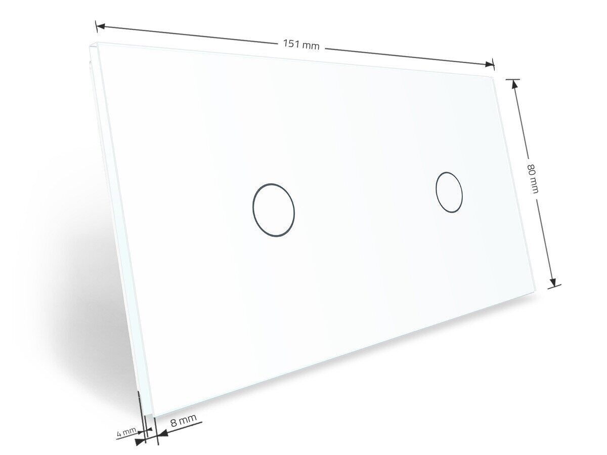 Livolo balts stikla panelis 1+1 7011-61