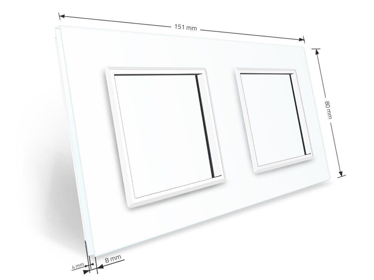 Livolo divvietīgs stikla kontaktligzdas rāmis 150 x 80mm GPF-2