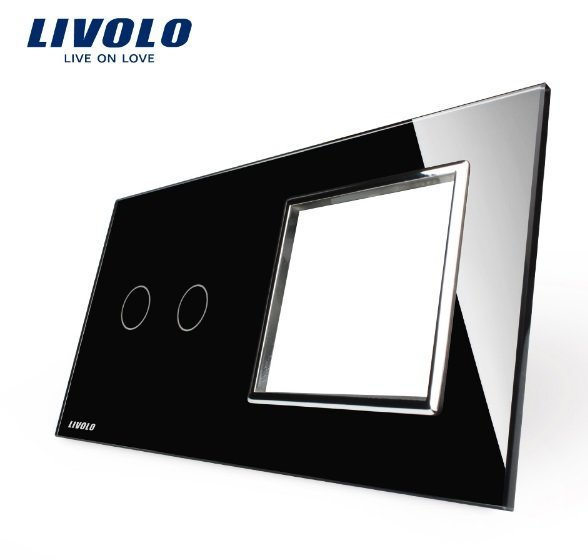 Livolo stikla panelis 2 + Kontaktligzdas rāmis 702G