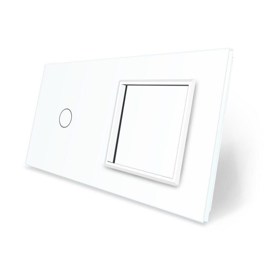 Livolo balts stikla panelis 1 + Kontaktligzdas rāmis 701G-61