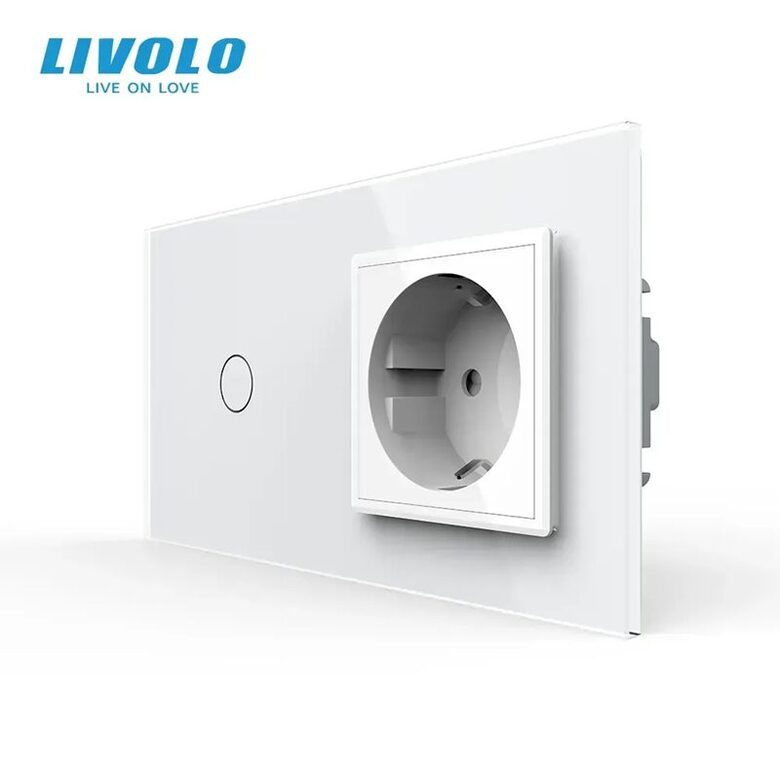 Livolo slēdzis ar kontaktligzdu 701+kontaktligzda