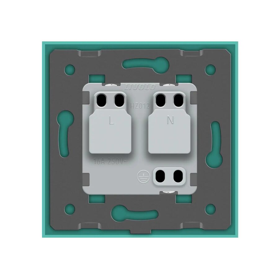 Livolo elektrības kontaktligzda zaļa 16A - 80mm ar zaļu paneli