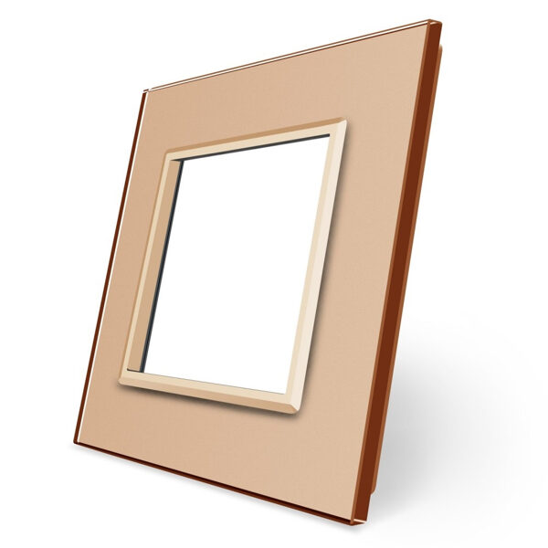 Livolo Dzeltens (GOLD) vienvietīgs stikla kontaktligzdas rāmis 80mm GPF-1-63