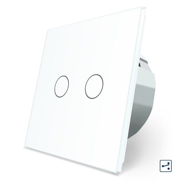 Livolo 2 gang, 2 ways touch switch - white