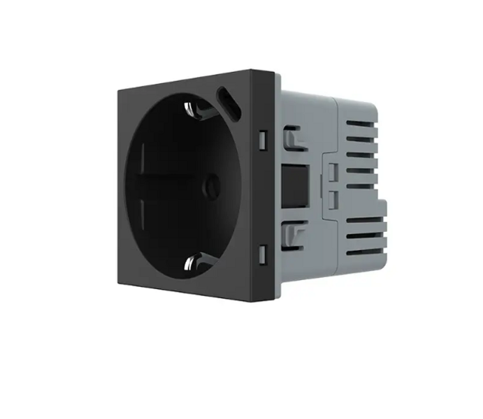 Livolo elektrības kontaktligzda Melna ar USB-C 16A - 80mm - WG-71EU-S+USB-62