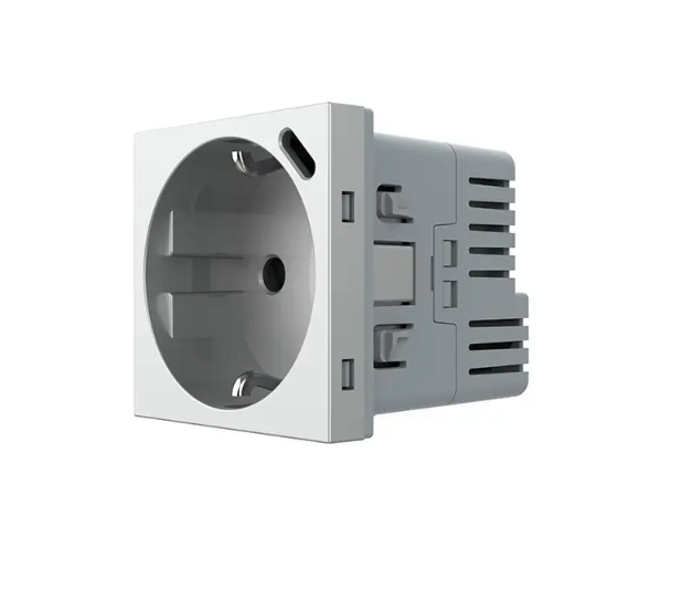 Livolo elektrības kontaktligzda Pelēka (SILVER) ar USB-C 16A - 80mm - WG-71EU-S+USB-64