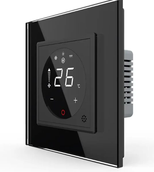 Livolo Digitālais sensora termostats konvektora ventilatoram Melns