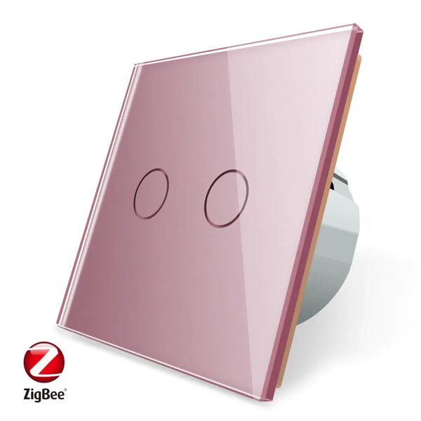 Livolo ZIGBEE divpolu skārienjutīgais slēdzis RozāC702Z/702-67