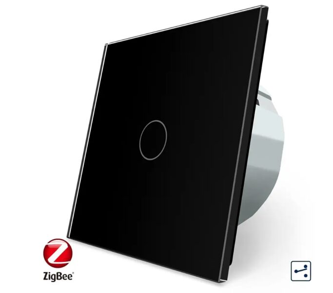 Livolo ZIGBEE vienpola skārienjutīgais pārslēdzis Melns C701sZ/701-62