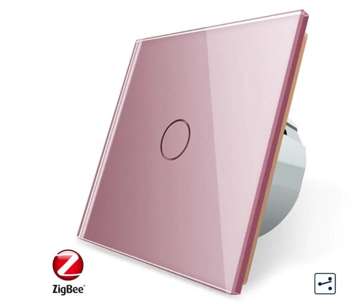 Livolo ZIGBEE vienpola skārienjutīgais pārslēdzis Rozā C701sZ/701-67